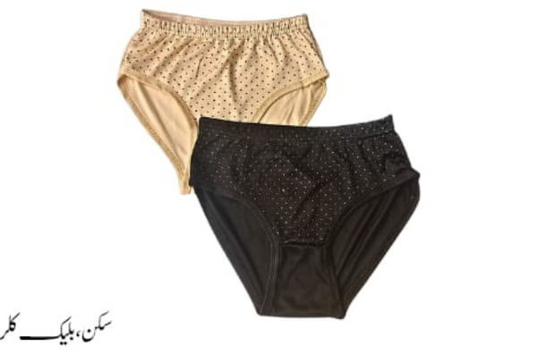 Silk Soft Dot Print Underwear - pack of 2