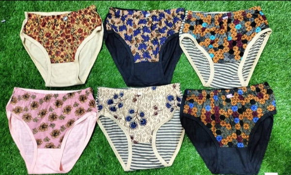 Cotton Printed Penties - pack of 6