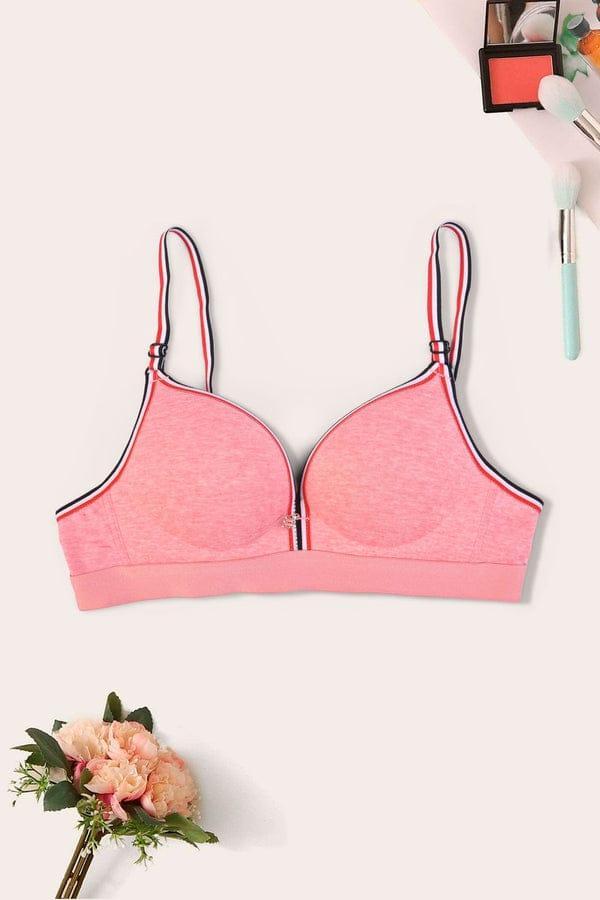 Cotton plain push-up bra
